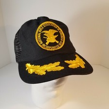 NRA Hat Mesh Snapback Trucker Cap Patch Black Gold Leaf Vintage Made in USA