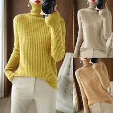 NEU Cashmere Pullover Damen Winter Sweatshirt Rollkragen Pulli Spliss XD