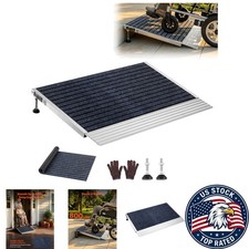 Lightweight 24x35.8 in Aluminum Ramp with Adjustable Height - 800 lb Capacity