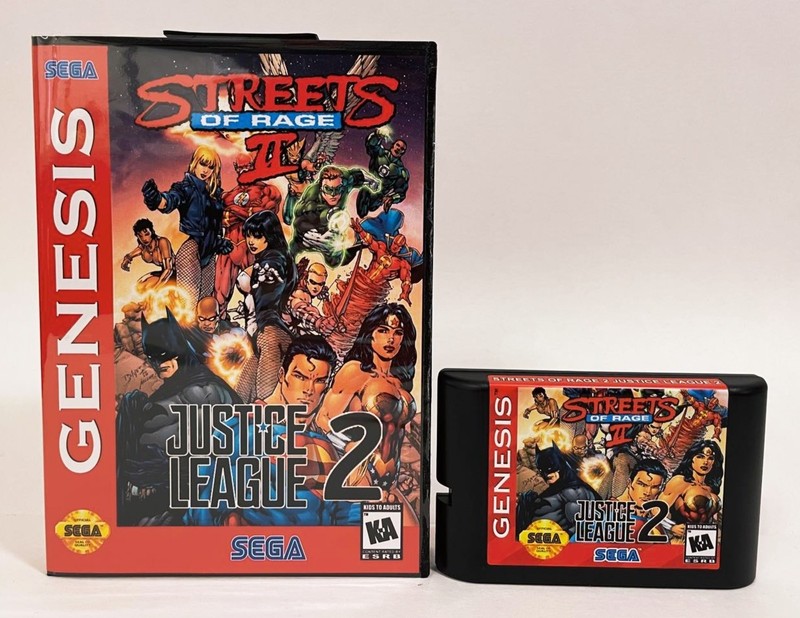 Streets of Rage 2 x Justice League 2 for Sega Genesis/Mega Drive