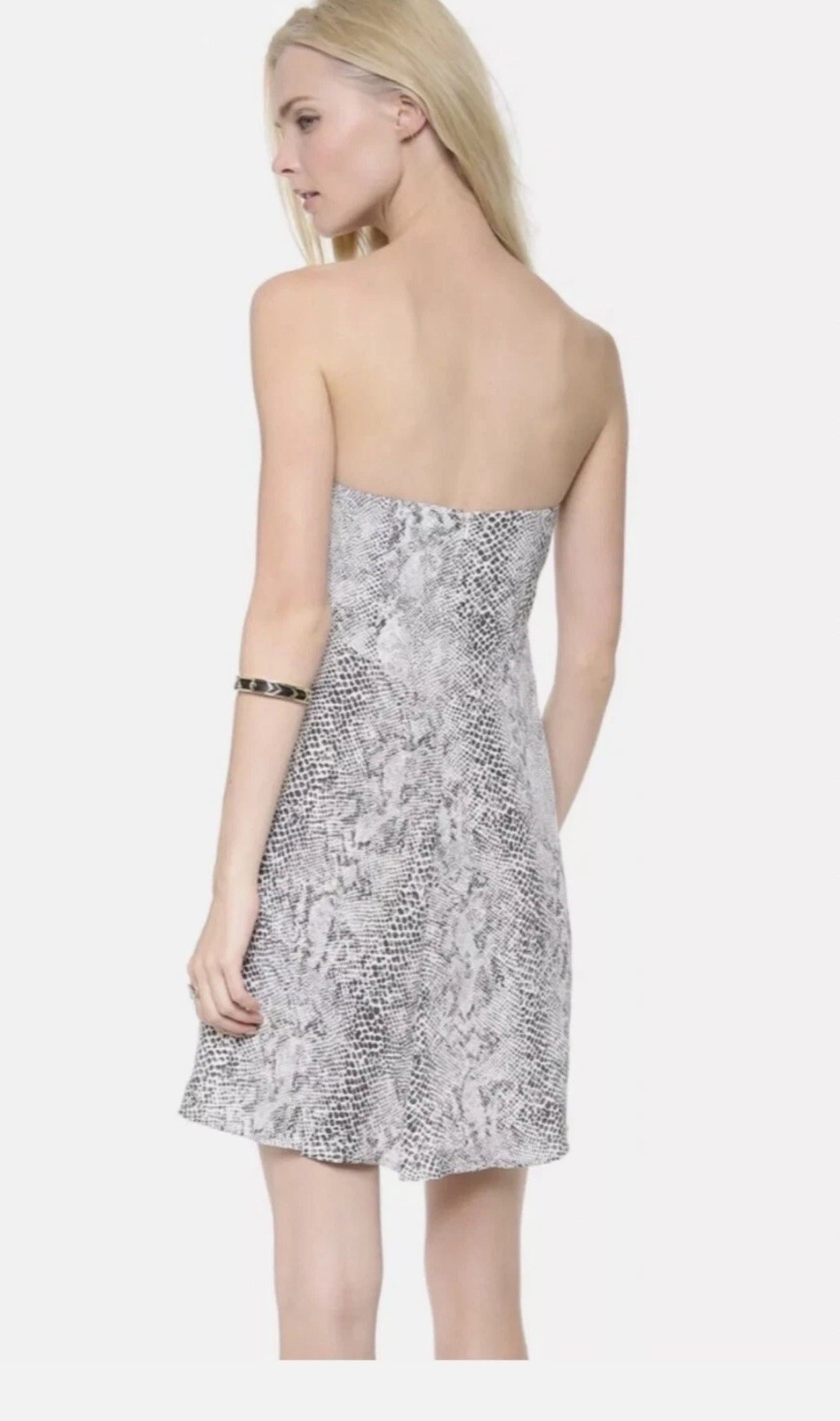 Zimmermann Silk Strapless Python Print Dress, Sz 2 - image 3