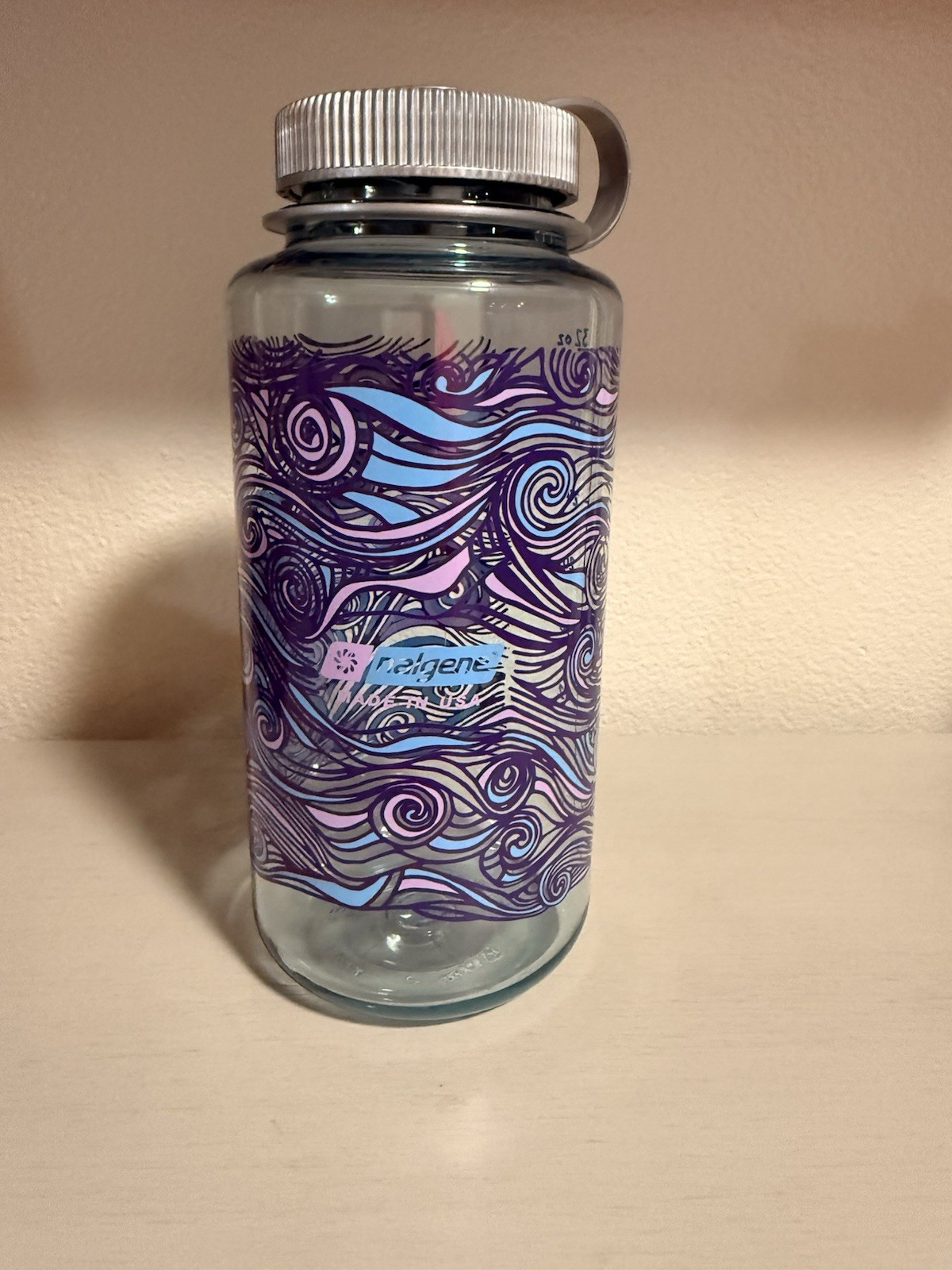 Nalgene 32 oz Wide Mouth Reusable Plastic Water Bottle Exclusive Pattern. 