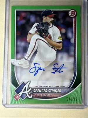 Spencer Strider Atlanta Braves 2025 Bowman Green Border AUTO /99