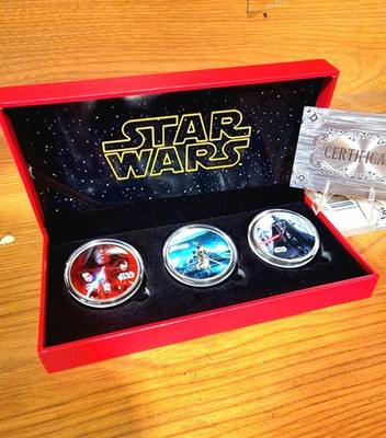 Star Wars 3 Piece .999 Fine Silver Plated Collectors Set... With Certificate 