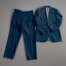 Brooks Brothers Brooksease Wool Suit Mens 41R Two Piece Black Made USA