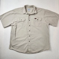 Carhartt Shirt Mens XL Short Sleeve Button Up Workwear Utility Outdoor Pockets