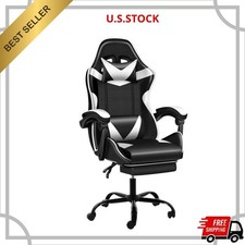 NEW Gaming Chair Ergonomic Computer Chair Footrest Lumbar Support Swivel Black