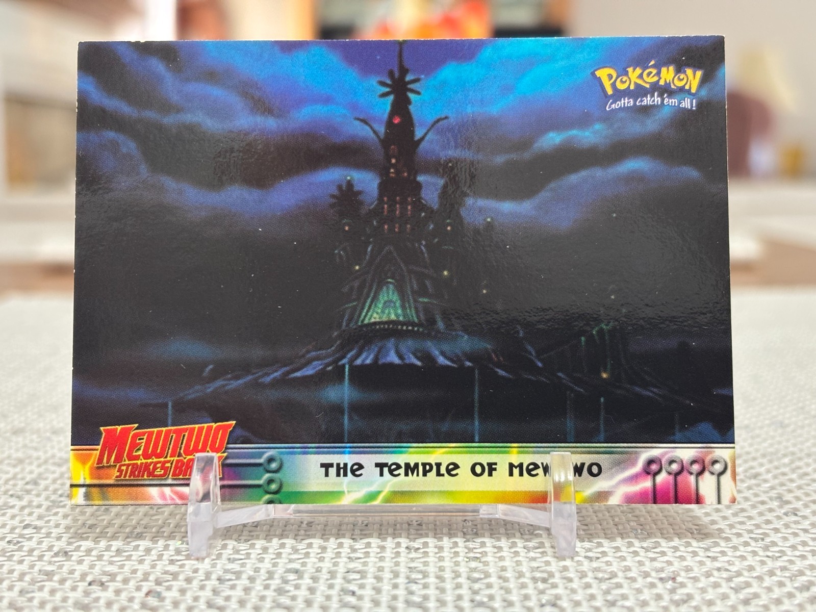 1999 Pokemon Movie (Mewtwo Strikes Back) #18 (The Temple of Mewtwo) Foil Blue NM