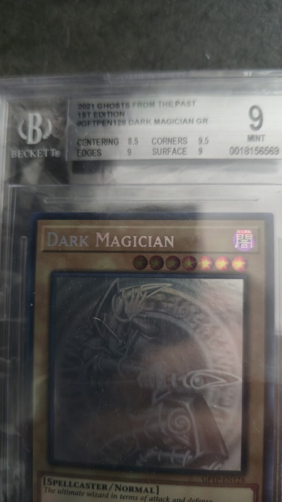 Dark Magician Ghost Rare Card GFTP-EN128 Beckett 9 view 2