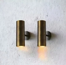 Pair of Brass Wall Sconces | Mid-Century Italian Sputnik Wall Light | Vintage MC