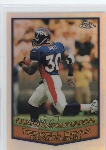 1999 Topps Chrome Football Refractor Terrell Davis #129 PSA 9