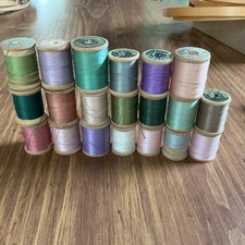 Lot Of 20 Vintage J P Coats Star Mercerized Clark's Thread Wood Spool RARE 