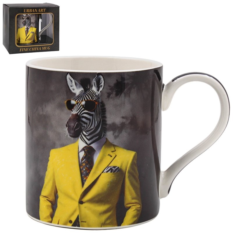 Coffee Mug Ceramic Cup 350ml Zooted & Booted Novelty Design Animal Gift Idea