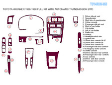 Toyota 4runner 4 Runner Fit 1996-1998 Interior Set Cherry Burlwood Dash Trim Kit