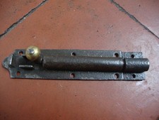 Antique small petite iron and brass door or cupboard bolt