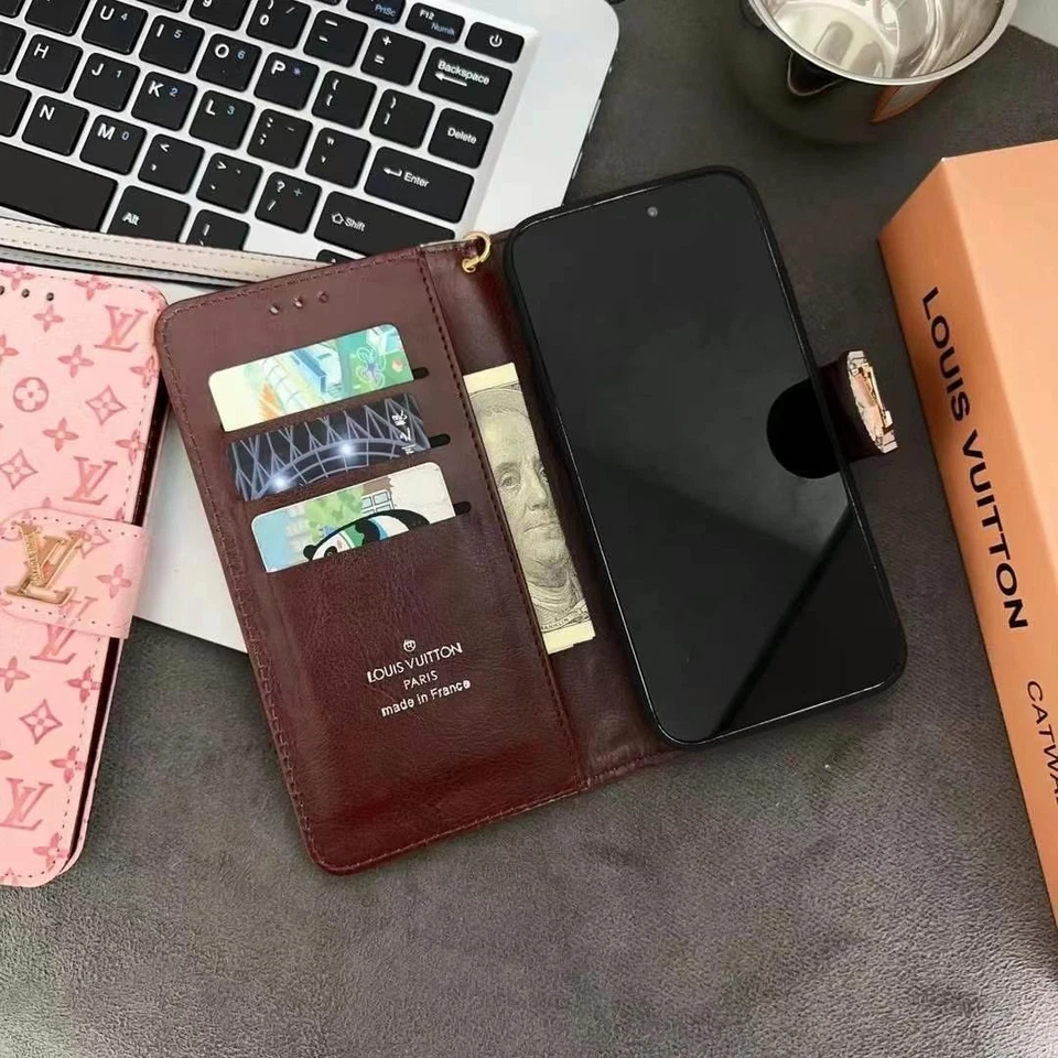 for iPhone 11 12 13 14 15 16 Pro Max shock-proof Flip Luxury Leather Wallet Case - Image 3 of 4