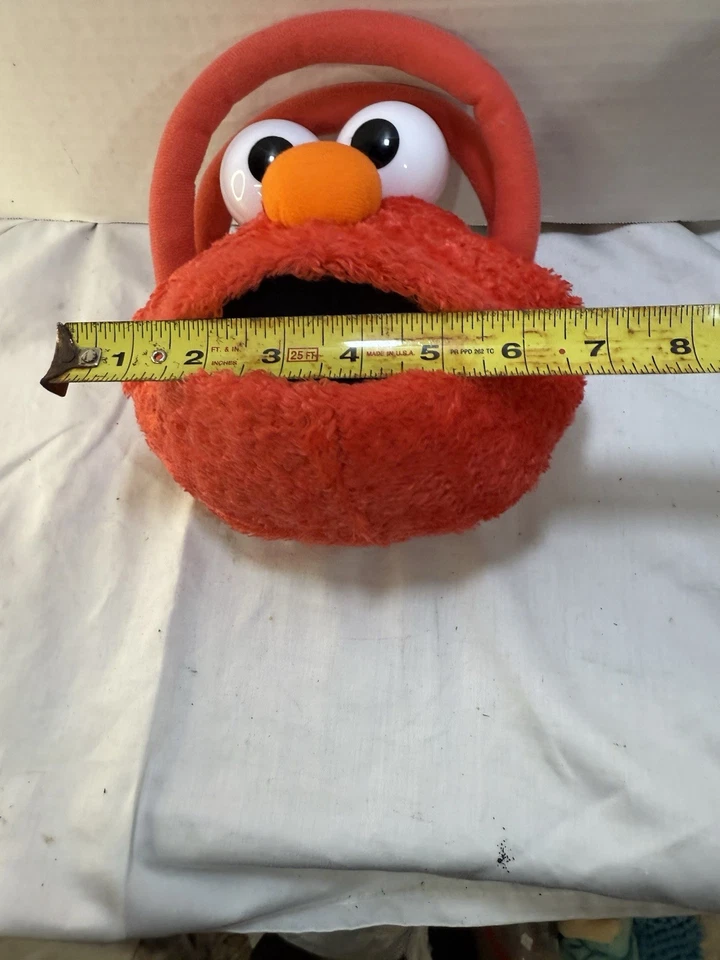 Raro Bolso Cartera de Peluche Sesame Street Elmo Mochila Jim Henson Cierre de Cremallera Foto 3 de 4