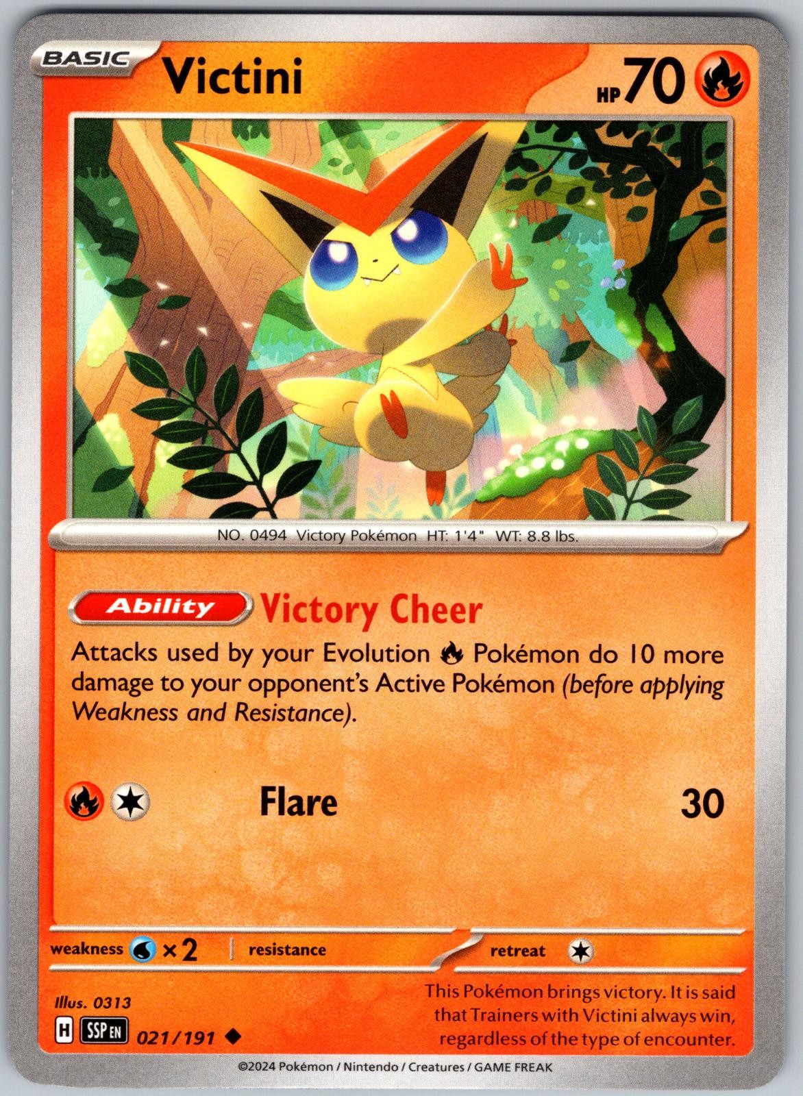 Victini 021/191 Uncommon Surging Sparks Pokemon Near Mint