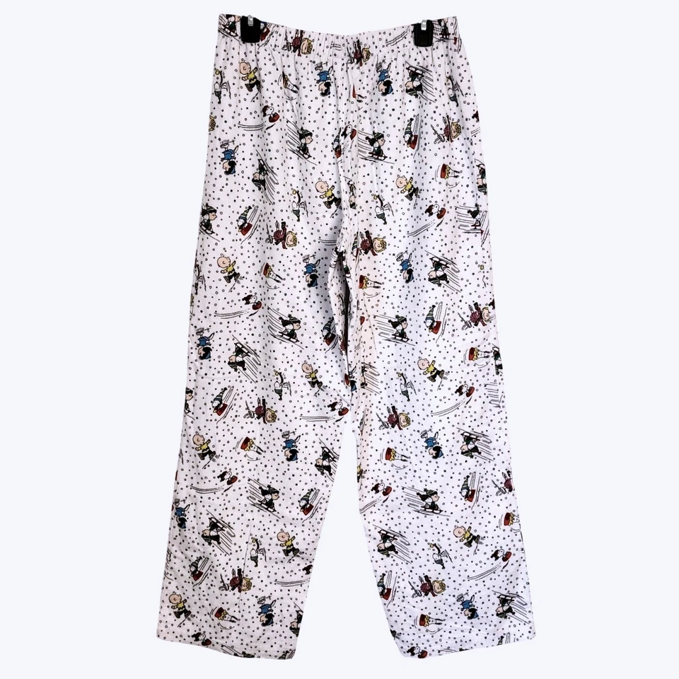 Pantalones de pijama Peanuts para hombre pequeños blancos Snoopy Charlie marrón ropa de dormir para salón Foto 2 de 4
