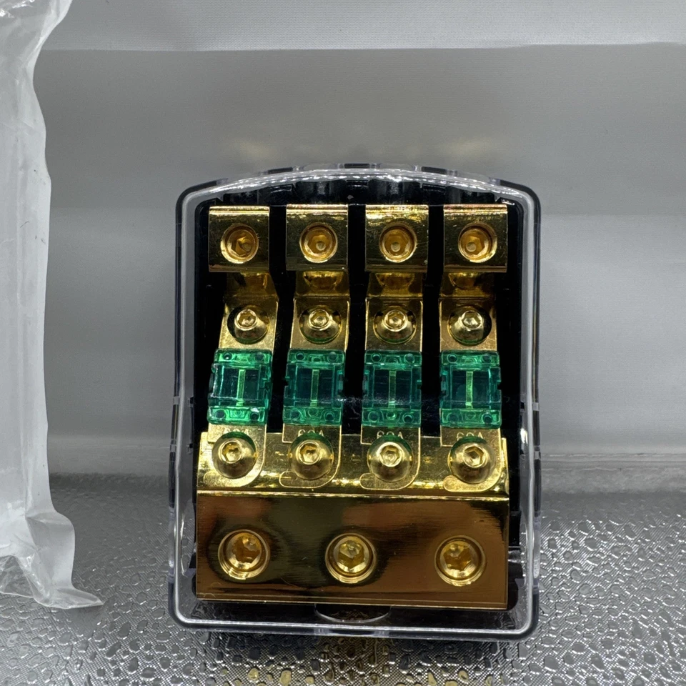 4-Way Copper Distribution Block 60A 0GA in & to 4x 4/6/8/10GA out - Image 3 of 4