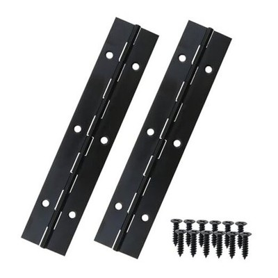 MEETOOT 2PCS 6x1inch Black Stainless Steel Metal Piano Hinge with Screw