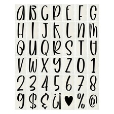 5" Letter Stencils, Rectangle Interlock, 42 Count