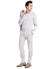 Calvin Klein Mens Slim fit Dress Pants 42 / 30 Light Grey Solid