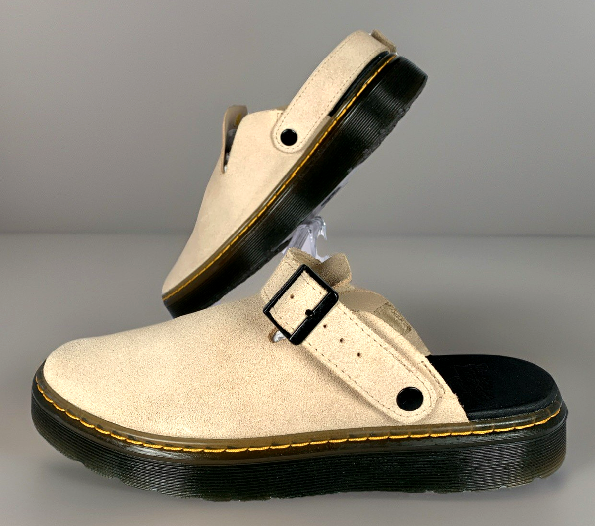Dr. Martens Unisex Carlson Mules Sand Suede Slingback Clogs Adjust