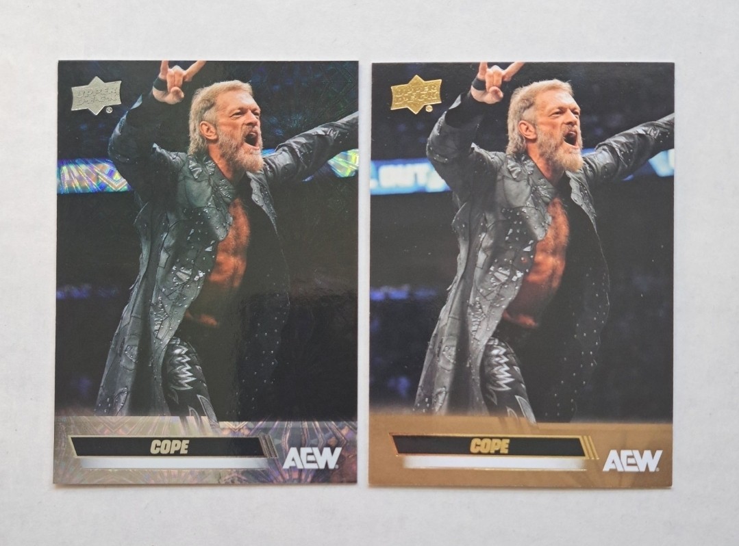 2 LOT 2026 Upper Deck AEW Flagship COPE Base Pyro & Gold Parallels SP #43 x2 UD