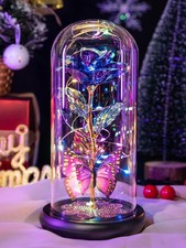 Mothers Day Mom Gifts for Women Birthday Gift Galaxy Glass Rose A Purple 