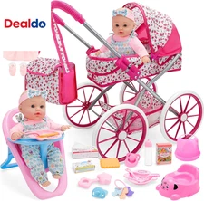 Baby Doll Stroller Set T for Toddler Girls 3-7 12 Inch Baby Doll Accessories Pre