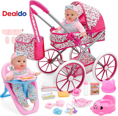 Baby Doll Stroller Set T for Toddler Girls 3-7 12 Inch Baby Doll Accessories Pre