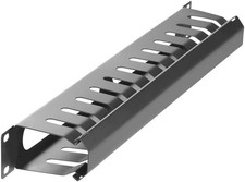 1U 19 Inch Cable Management Black Server Rack Wire Metal Rack Mount Cable Man...