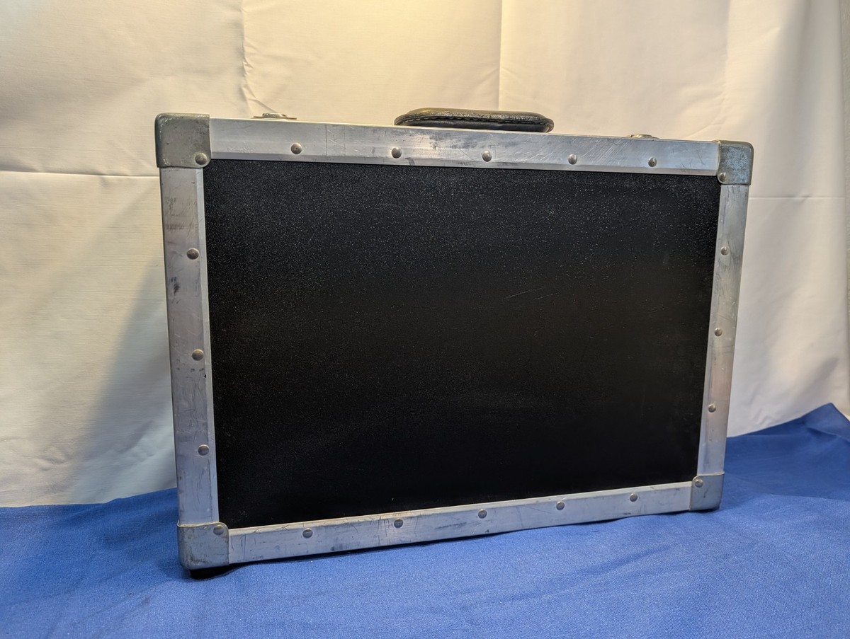 Vintage 1950s Hard-Sided military equipment case with Aluminum Frame.  20x14x5.5