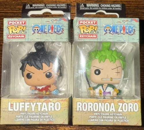Funko Pocket Pop Keychain ONE PIECE SET of 2 Luffytaro & Roronoa Zoro (Wano Arc)