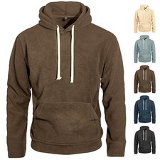 Men's autumn and winter casual sports hooded loose pocket fleece sweatshirt