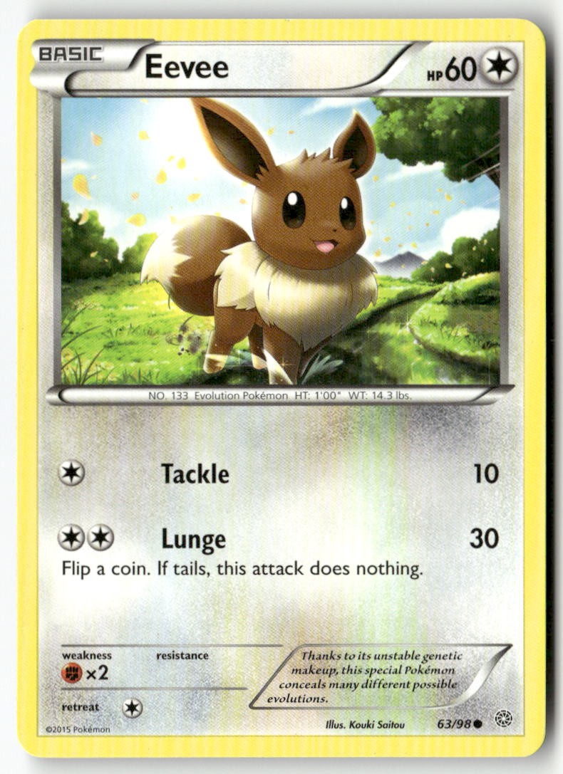 Eevee 63/98 Common Ancient Origins Pokemon Lightly Played