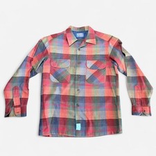 Vintage 70s Pendleton Multicolor Plaid Flannel Wool USA Size M