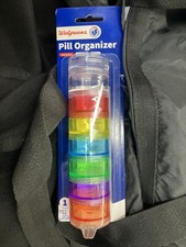 BRAND NEW NIB 7 Day Stackable Pill Organizer Case Tower Box Medicine Multicolor