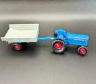 Vintage 1960s Matchbox Lesney No. 11 Fordson Tractor King Size with Trailer 7” L