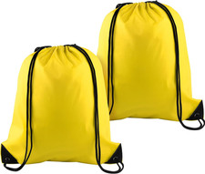 2 Pcs Yellow Drawstring Backpack Drawstring Bag Bulk Sports Cinch Bags String Ba