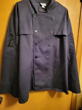 Happy Chef Vented Black Double Breasted Chef Coat Size 3 XL