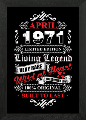April Legends 1971 Gerahmtes Wandbild Poster Leinwanddruck Bild