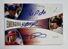 2008 Upper Deck Premier Billy Butler Hunter Pence Brandon Wood Auto 6/10  AR132