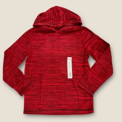 Jumping Beans Kid Boys Microfleece Pullover Hoodie Space Dye Red Trim Size 8