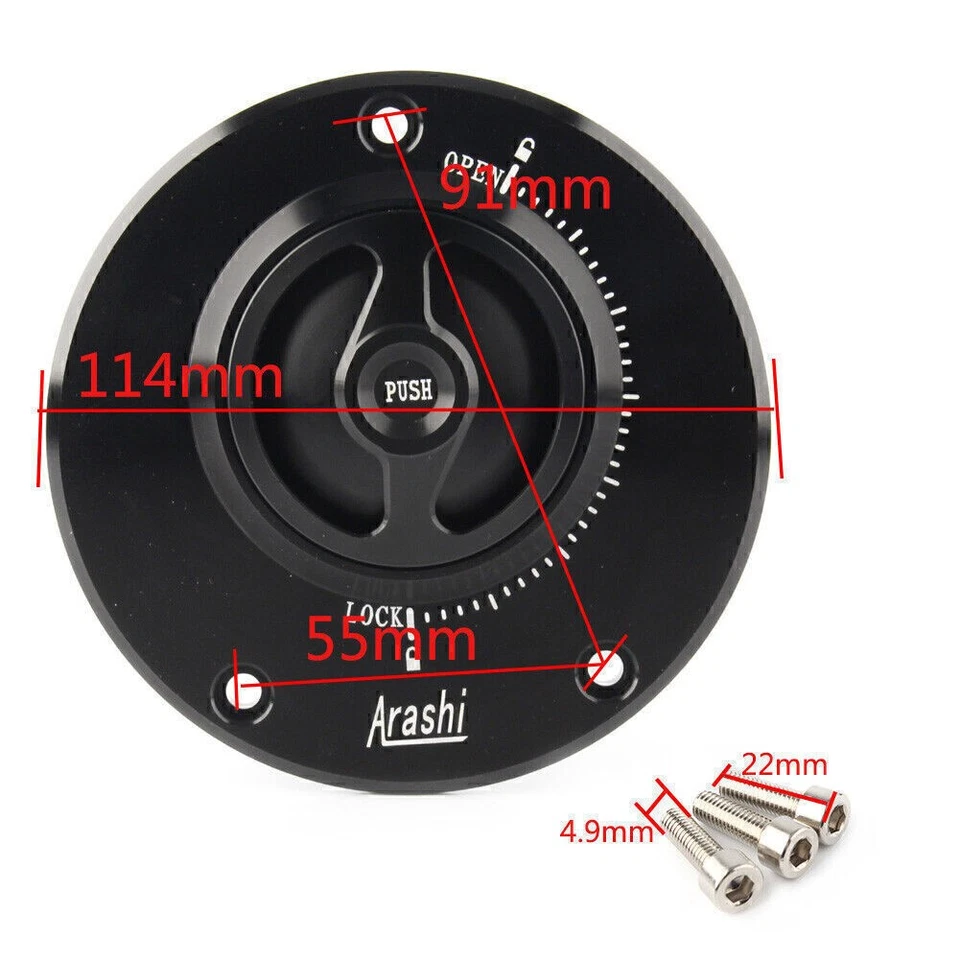 Cubierta de tapa de tanque de combustible CNC aluminio para Kawasaki Ninja ZX6R ZX10R ER-6F/N Z800 Foto 2 de 4