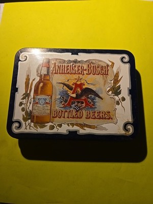 Vintage Anheuser Busch Bottled Beers Playing Cards 2 Decks Collectible Tin 1988 