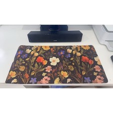 Aesthetic Dark Vintage Wildflower Large Mouse Pad 23.6"x11.5" Anti-Slip Desk Dec