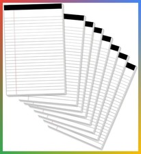 Legal Pads 5x8 Inch College Ruled Notepad 8 Pack White Writing Memo