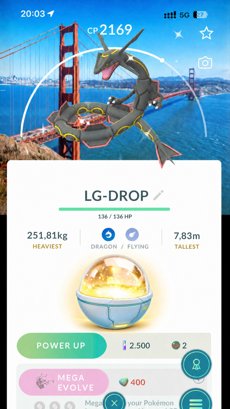 Pokémon Go✨Shiny Rayquaza Background✨San Francisco -✨Trade/ PTC/Or Lucky Trinket